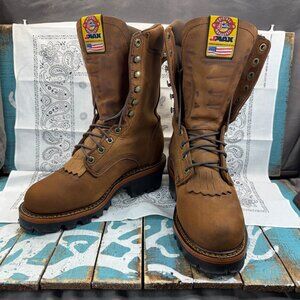 VTG JUSTIN 446 JMAX DOUBLE COMFORT BOOTS MENS SIZE 7.5 WORN 2X